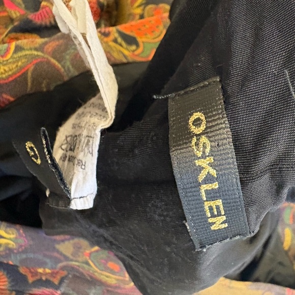 Osklen TAIS Gold & Brown patterned wide bohemian pocketed ankle Pants size Large - Picture 6 of 8